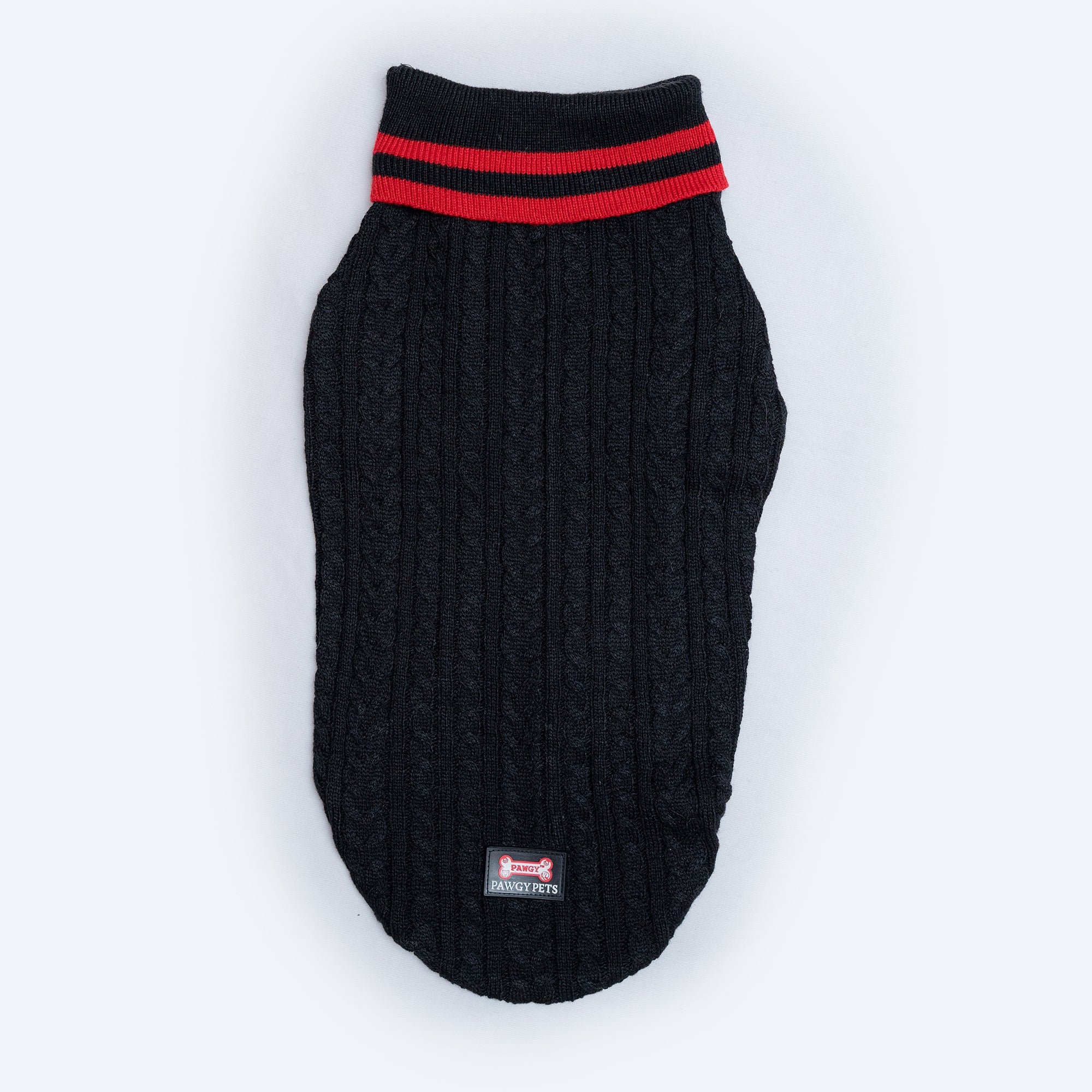Pawgy Pets High Neck Cable Knit Sweater: Black for Dogs & Cats - Image 4